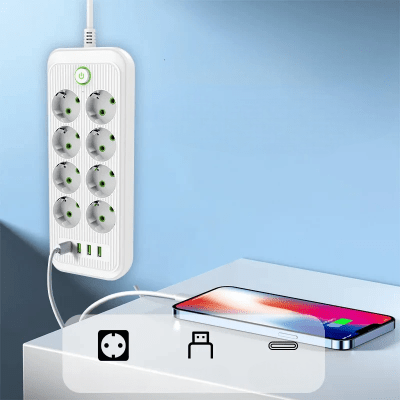 Multiprise USB - PowerFlex™ - F20U Blanc - Proprio Techno